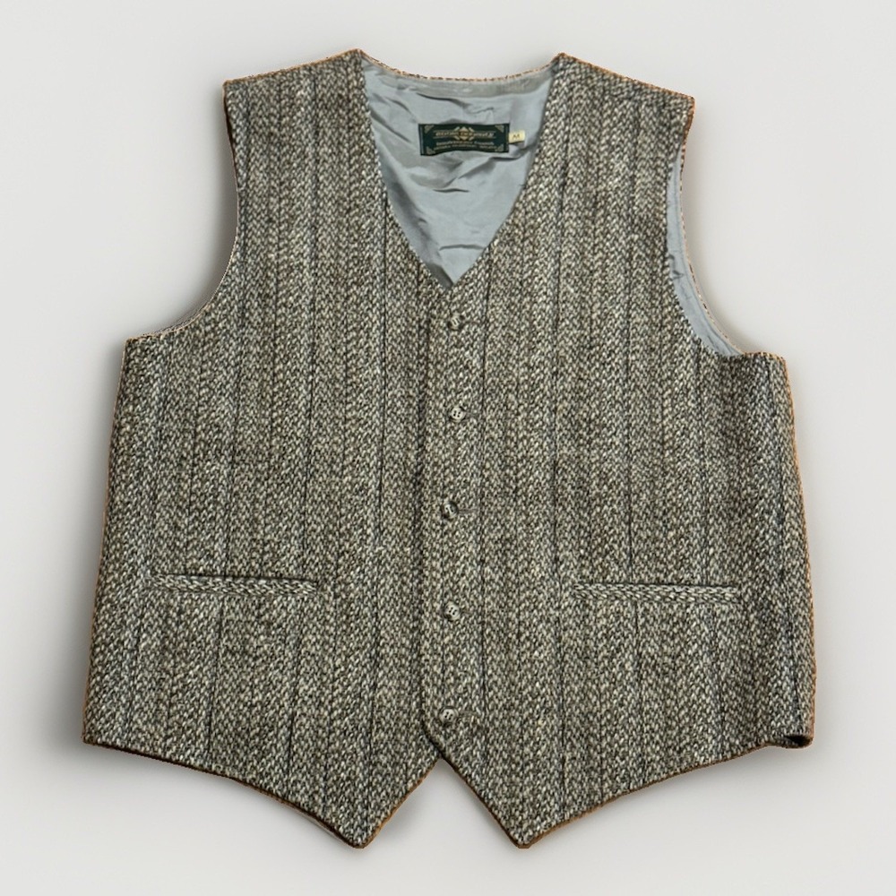 Eddie Doherty Men's Handwoven Tweed Vest Wool Waistocat M Made in Ireland
